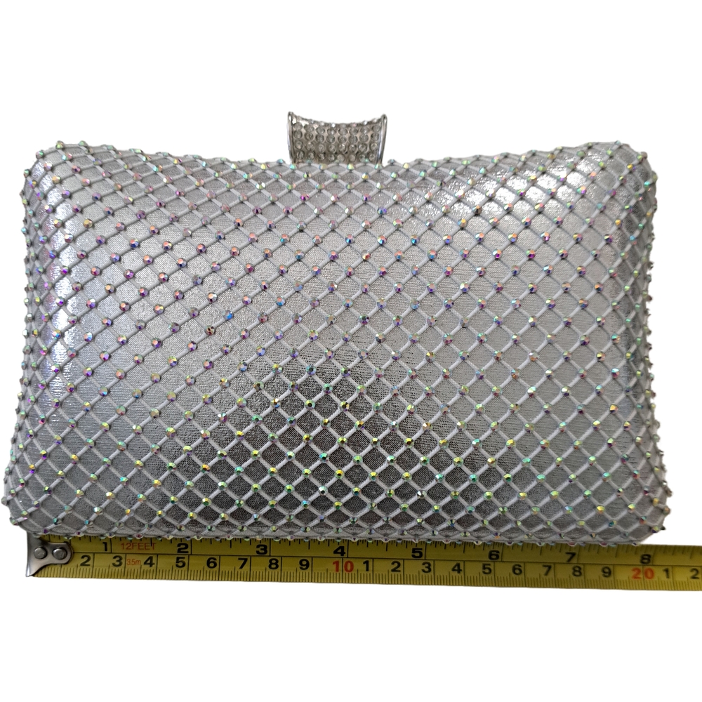 Elegant Silver Clutch Bag - Alessia